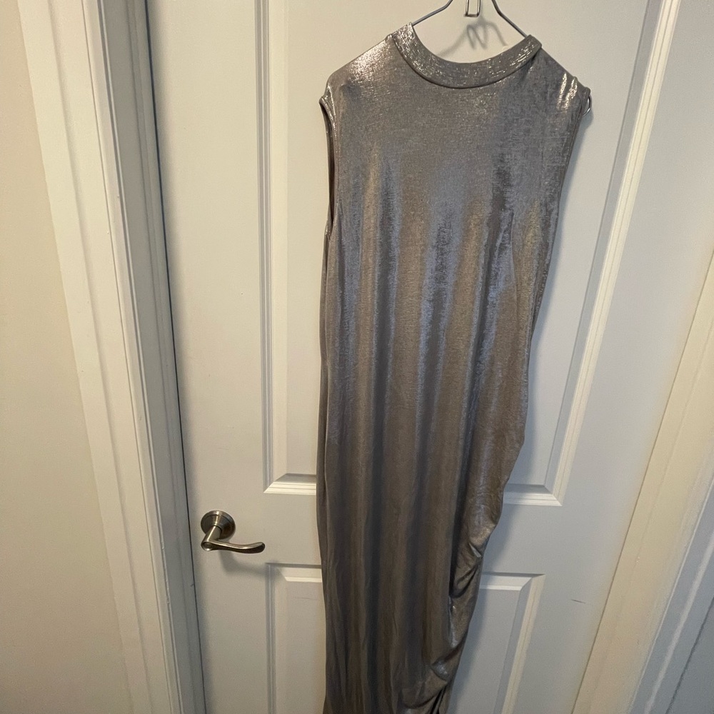 REDDOLLS Nova Elegant Silver Sleeveless Dress High Neck Bodycon Dress Size 2X
